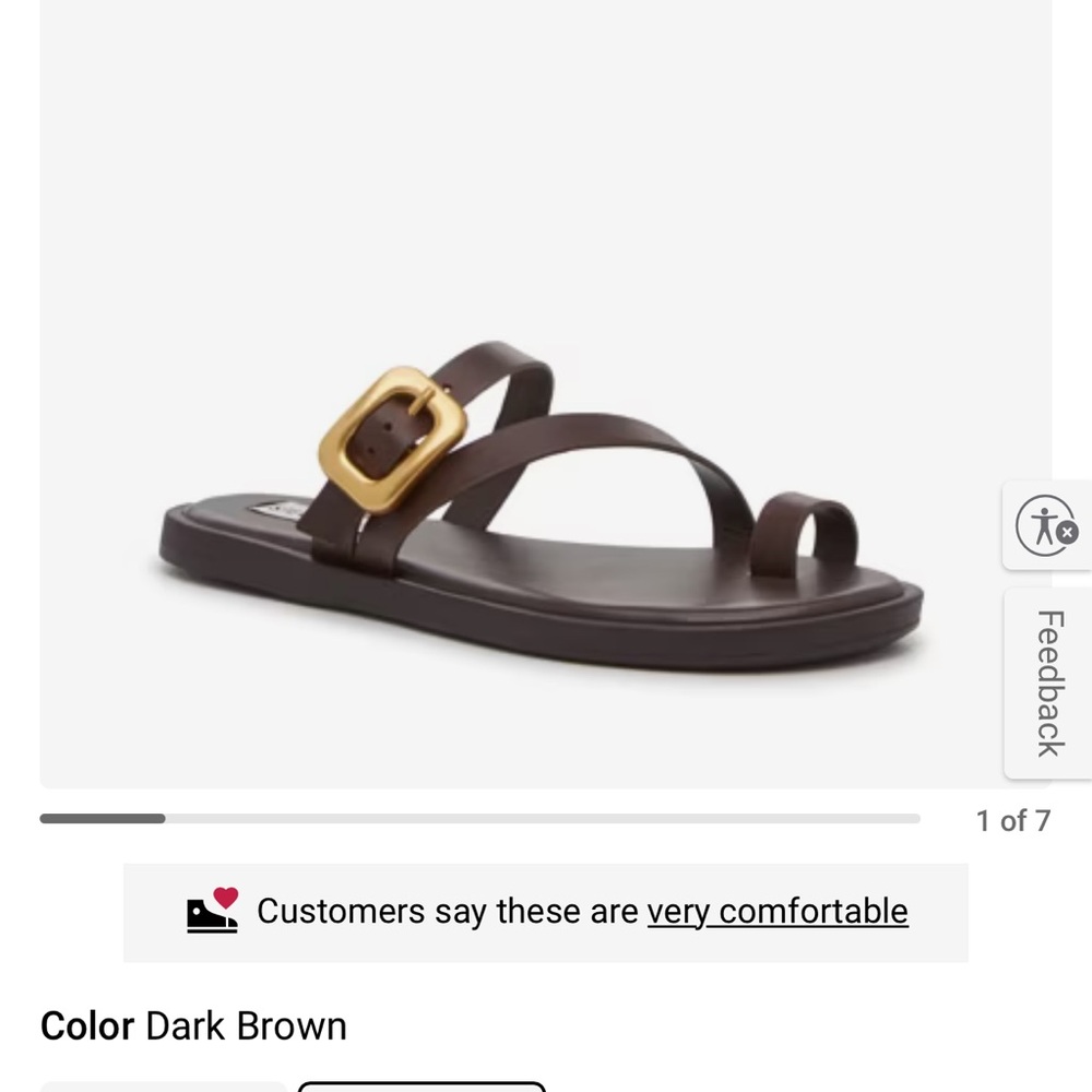 Steve Madden Brown and Gold Sandals with Toe Loop